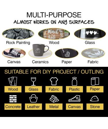 8Pack Acrylic White Paint Marker Set for Art - Ideal for Rock Painting, Canvas, Metal, Glass, and More - Water-Based Paint Pen for Drawing and Highlighting - Buy Online on GoSupps.com
