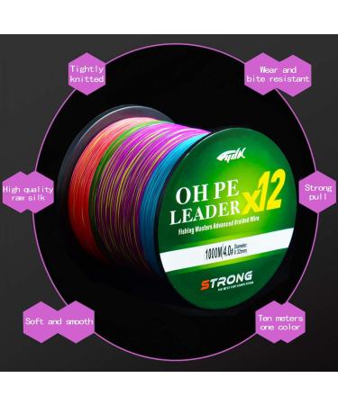 Buy L Server Braided Fishing Line 500m/1000m - 12-Fold Anti-Bite 100% PE Colorful Sea Angel Cord (12.6-81kg) - Buy Online on GoSupps.com