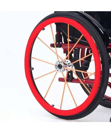 Silicone Wheelchair Push Rim Covers Wheelchair Rear Wheel Cover Non-Slip Wear-Resistant Hand Push Cover for Improve Grip and Traction Wheelchair Accessories Green (Color : Red Size : 24inch) 24inch Red