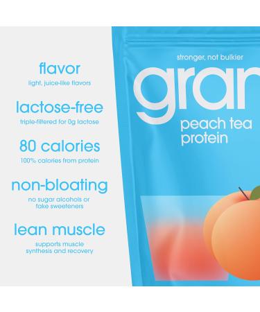 GRAMMS Clear Protein Powder Packets 20G Protein for Women & Men | Lactose Free Grass-Fed Whey Isolate Gluten Free Zero Sugar Gut Friendly Non-Bloating (10 Servings) Peach Tea - Buy Online on GoSupps.com