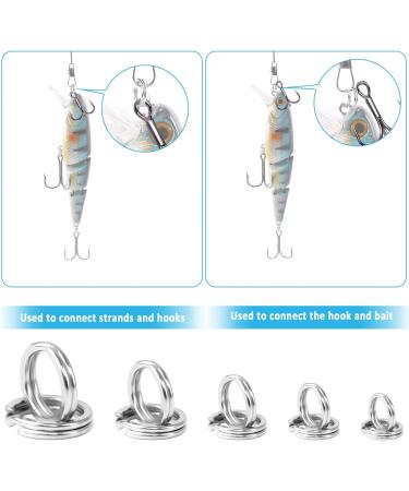 250 Pcs Stainless Steel Fishing Gap Rings - Double Snap Ring Bait Holders for Hooks (5/6/7/8/9mm) - Premium Fishing Accessories - Buy Online on GoSupps.com