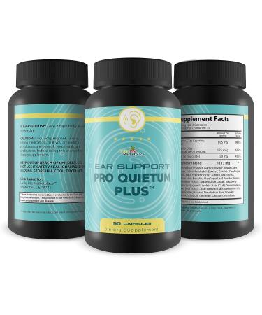 Ear Support Pro Quietum Plus - Tinnitus Relief Supplement with Vitamin C, Zinc & Herbs - Promotes Healthy Auditory System - Buy Online on GoSupps.com