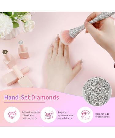 Premium Nail Dust Brush with Rhinestones - Fluffy Acrylic Duster for Nail Powder Removal | Essential Nail Tool - Buy Online on GoSupps.com
