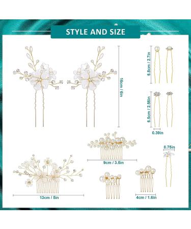 40 Piece Wedding Hair Comb Clips with Faux Pearl, Crystal, and Rhinestone Accents - Bridal Hair Accessories for Women and Girls - Buy Online on GoSupps.com