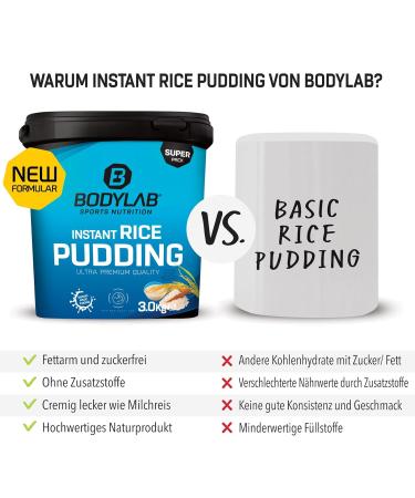 BODYLAB24 Instant Rice Pudding 3kg - 100% Rice Flour Fast Carbohydrate Supply Ideal for Training Additive-Free - Buy Online on GoSupps.com
