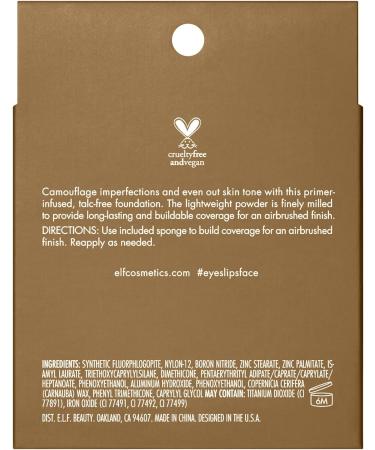 e.l.f. Camo Powder Foundation Tan 425 N 8g - Lightweight Primer-Infused Formula for Long-Lasting Medium-to-Full Coverage - Buy Online on GoSupps.com