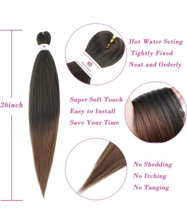 Beyond Beauty 26Inch 8Pack/Lot Pre Stretched Braiding Hair Extensions EZ Briads Hot Water Setting Yaki Braiding Hair(T1B-30) 8Packs-26Inch T1B-30 - Buy Online on GoSupps.com