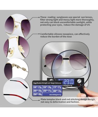 Reader Sunglasses for Men & Women - 2 in 1 Classic Tinted Outdoor UV Sunglasses & Reading Glasses (Golden - Buy Online on GoSupps.com
