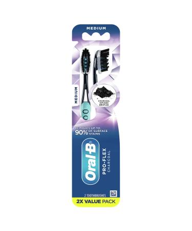 Oral-B Pro-Flex Charcoal Manual Toothbrush - Medium 2 Count