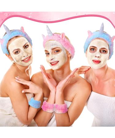 Yunlly 9 Pcs Cute Unicorn Spa Face Washing Headband Wristband Set - Makeup & Skincare Headbands for Girls - Buy Online on GoSupps.com