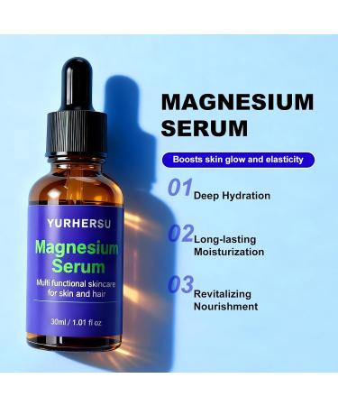 YURHERSU Magnesium Serum for Women Skin and Hair Care Hydration Magnesium Serum with Collagen Long-lasting Moisturization Revitalizing Nourishment Skin Tightening & Firming 1.01 FL OZ - Buy Online on GoSupps.com