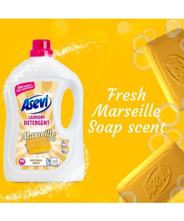 Asevi Marseille Soap Laundry Detergent 2376ML - 44 Washes | Eco-Friendly Cleanser - Buy Online on GoSupps.com