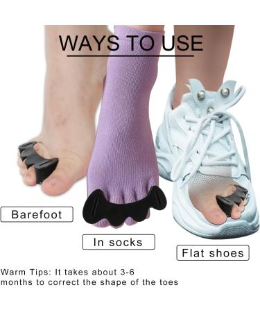 Adjustable Silicone Toe Spacers for Hammer Toes - 2 Pairs - Toe Straighteners for Women Men - Black M - Buy Online on GoSupps.com
