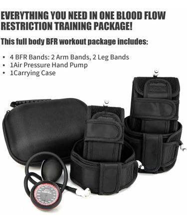 BFR Blood Flow Restriction Bands Complete Arm Package for Legs Occlusion Training Compact Training System Carrying Case (Full Set) - Buy Online on GoSupps.com