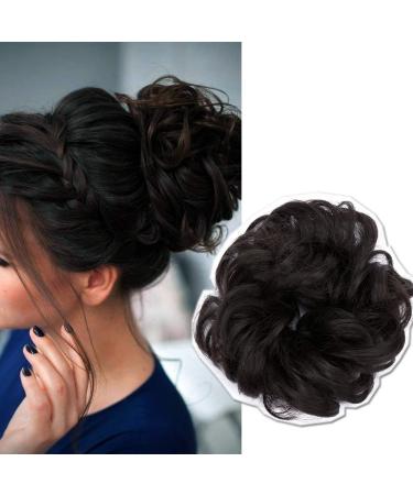 Silk-Co hair part with rubber band dutt with hair wavy soft bun hair part with rubber band 25 g lured hair thickening hair extensions messy bun updos dark brown locked 25 g dark brown