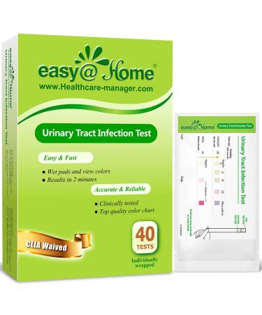 Urine Tract Infection Test Easy Home : UTI Test Strips Individual Pouch for Women and Men Detects Leukocytes Nitrites - 2 in 1 Urinary Testing Kit for Home Use Tests 40 Count EXP 12-21-2023