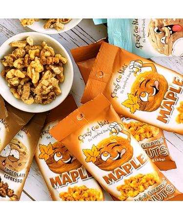 Crazy Go Nuts Maple Glazed Walnuts - Healthy Vegan Snack Low Carb Gluten Free Non-GMO 6-Pack Superfood with Omega 3 & Antioxidants - Buy Online on GoSupps.com