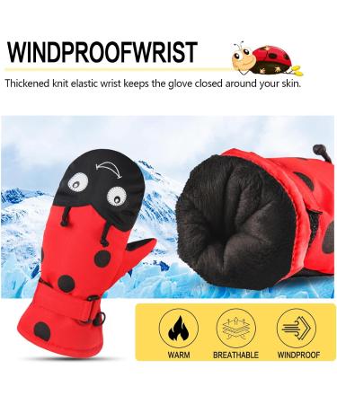 Buy Lovmead Kids Ski Gloves | Warm Waterproof & Windproof Winter Gloves for Boys & Girls (Ages 1-10) | Toddler Snow & Ski Gear in Red - Buy Online on GoSupps.com