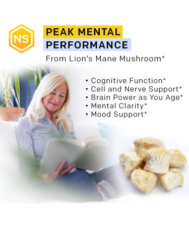 Organic Lions Mane Supplement with PQQ for Memory & Learning - 60 Vegan Capsules - Buy Online on GoSupps.com
