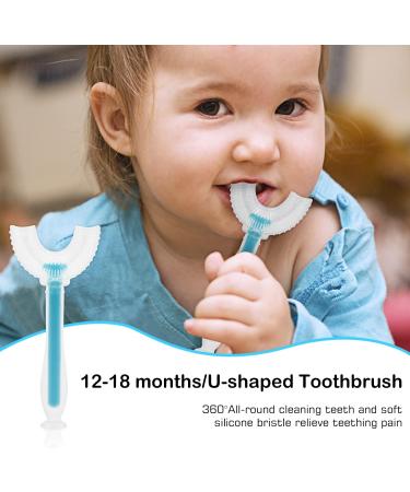 3-in-1 Baby Training Toothbrush Set - Silicone Oral Care Toothbrush for Infants & Toddlers - Extra Soft Bristles, Food Grade, 0-24 Months (3 Pack, Blue) - Buy Online on GoSupps.com