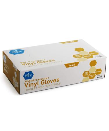 Medpride Vinyl Exam Gloves Small (100-Count) - Latex-Free, Disposable, Ultra-Strong, No Powder - Buy Online on GoSupps.com