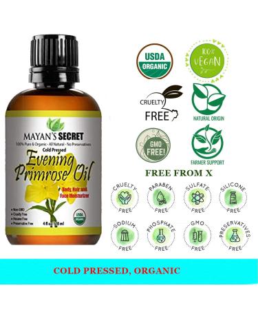 Buy USDA Certified Organic Evening Primrose Oil - Natural Unrefined & Cold Pressed Carrier Oil for Skin & Hair Rejuvenation - International Shipping - Buy Online on GoSupps.com