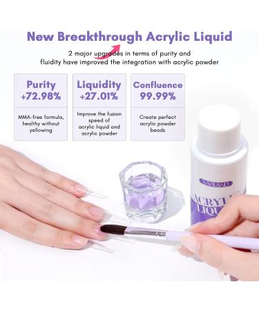 Saviland Acrylic Nail Kit - 3 Colors Powder & Liquid Set with Brushes, Drill, Top Gel, Nail Glue - Salon Quality DIY Acrylic Kit (03) - Buy Online on GoSupps.com