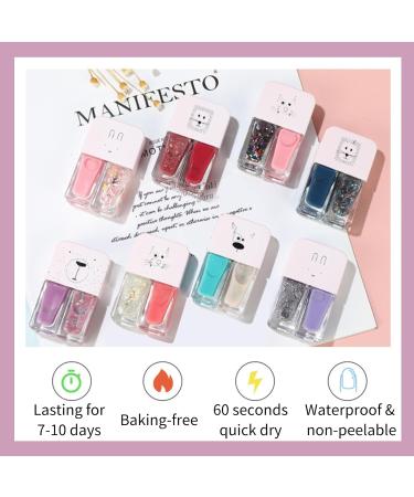 Purple Nail Polish 2 in 1 Quick Dry & Long Lasting Nail Varnish Water Based Breathable Natural Nail Polish No Need Baking Pearl Nail Polish Nail Paint for DIY Nail Art Violet - Buy Online on GoSupps.com