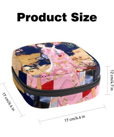 Japanese Geisha Menstruation Pad Bag with Zipper | Women's Tampon & Napkin Organizer | Stylish & Functional Collective Bag for Girls - Buy Online on GoSupps.com