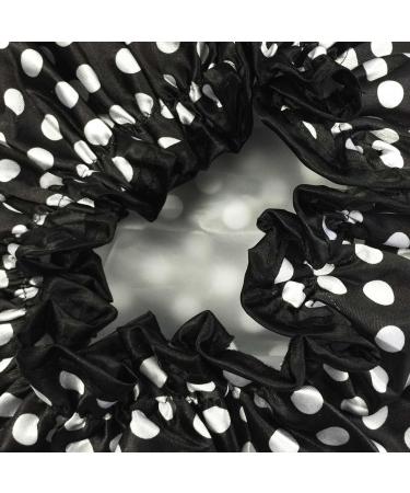 Wrapables Trendy Satin Shower Cap - Black and White Dots | Stylish Bath Cap - Buy Online on GoSupps.com
