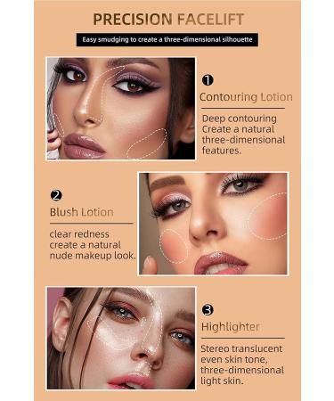 3 Pcs Liquid Contour Beauty Wand Set - Contour, Blush & Highlighter Stick with Cushion Applicator - Long Lasting & Natural Matte Finish - Buy Online on GoSupps.com