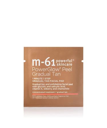 M-61 PowerGlow Peel Gradual Tan - 10 Treatments | Exfoliating Glow Peel with Glycolic, Vitamin K, and Chamomile | 1-Minute 1-Step Formula | 10 Count - Buy Online on GoSupps.com