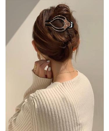 5PCS Rhinestone French Hair Clips for Women | Strong Hold Curved Claw Clips | No Slip Design | Medium Size 3.74 | Ideal for Thick Hair - Buy Online on GoSupps.com