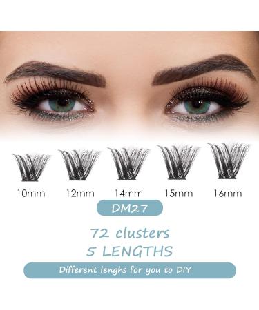 SISILILY Cluster Lashes 72 Lash Clusters C D Curl DIY Lash Extensions Reusable False Eyelashes 10-16mm (DM27-mix) - Buy Online on GoSupps.com