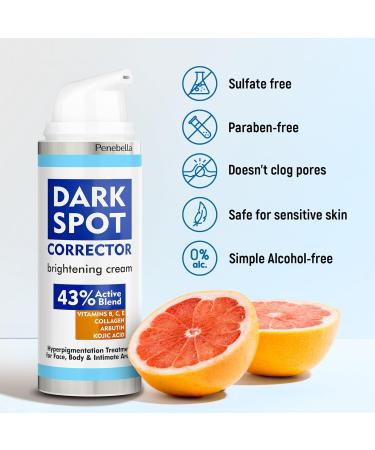 Dark Spot Remover for Face & Body - Vitamin C Niacinamide & Collagen - Skin Lightening Cream for Men & Women - 43% Active Ingredients - Dark Spot Corrector & Brightening Cream - Buy Online on GoSupps.com