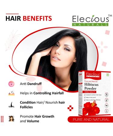 Elecious Hibiscus Powder for Hair Growth & Glowing Skin 200GM | Perfect for Hair Pack Face Pack & Hibiscus Tea - Buy Online on GoSupps.com