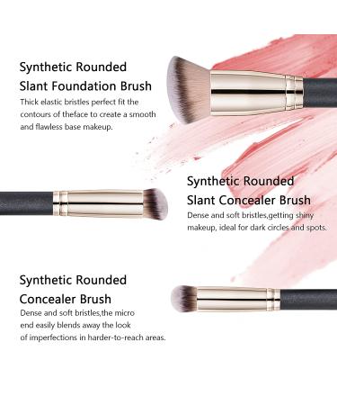 Daubigny Pro Kabuki Makeup Brushes Set - Premium Synthetic Bristles for Flawless Liquid Foundation Application - 3pcs Black Brushes - Buy Online on GoSupps.com