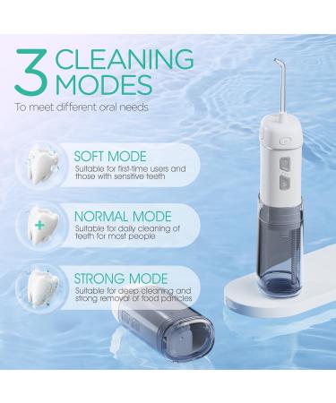 Portable Water Flosser - Mini Cordless Teeth Cleaner 3 Modes Rechargeable Travel Flosser IPX7 Waterproof - WF510 (Silver - Buy Online on GoSupps.com