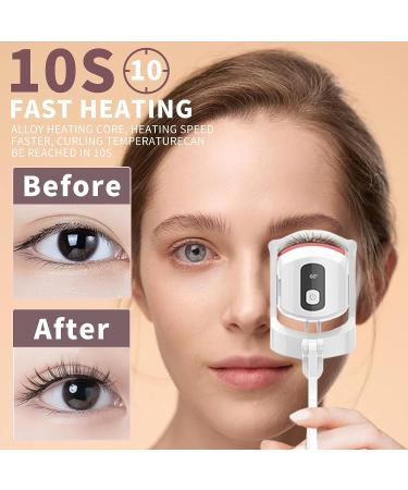 Heated Eyelash Curler - USB Rechargeable, Digital Display, 3 Temperature Settings - White - Buy Online on GoSupps.com