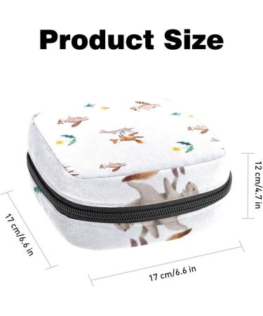 HomeDecorZone Portable Period Kit Bag for Girls - Cartoon Animal Design, Multicoloured - Pads and Tampons Pouch with Zipper - Buy Online on GoSupps.com