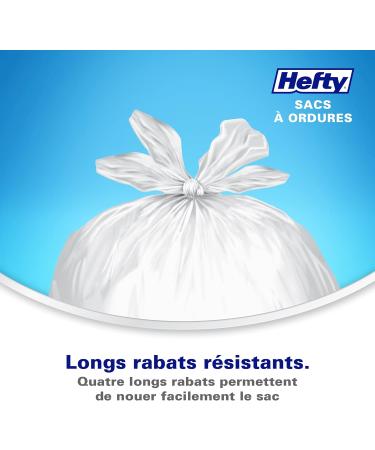 Hefty Garbage Bags Strong Large 34 Litres White Kitchen Easy Flaps Arm & Hammer odour neutralizer 40 Bags Strong Easy Flaps - Buy Online on GoSupps.com