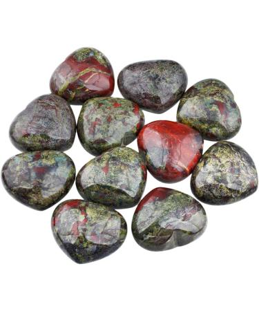 Nupuyai Dragon Bloodstone Heart Palm Worry Stone - Chakra Reiki Healing Crystal for Home Decor - 45mm Multicolor Love Stone - Buy Online on GoSupps.com