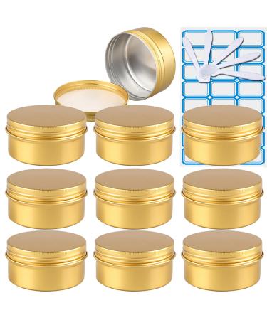Zeoabsy 10 pieces 150ml gold aluminum empty jar round aluminum doses with screw lid cream box screw box aludose tins for cosmetics candle ointments 5x spatula 1x etiquette gold 150ml - Buy Online on GoSupps.com