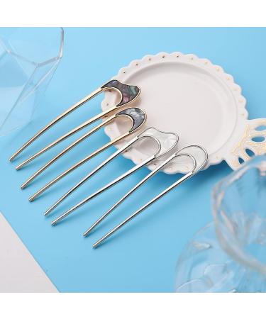 WLLHYF 4-Piece Vintage French U-Shaped Hair Pins for Women - Metal French U Pins for Elegant Buns and Chignon Hairstyles - Buy Online on GoSupps.com
