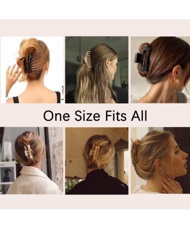 Large 4.3 Inch Claw Clips for Thick & Thin Hair - 8 Pack Matte Square Hair Claws for Women & Girls - Buy Online on GoSupps.com