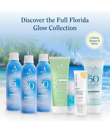 Florida Glow SPF 15 Sunscreen Spray - Broad Spectrum Water Resistant PABA & Oxybenzone Free - Compliant with Hawaii 104 & Florida Keys (5.5 Fl Oz - Buy Online on GoSupps.com