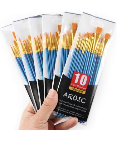 10 Pack Nylon Painting Brush Set - Ideal for Oil and Watercolor - Perfect Gift for Painting Enthusiasts - C-100P - Buy Online on GoSupps.com