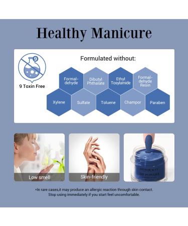 AZUREBEAUTY Blue Black Dip Powder Nail Kit Starter - 8 Colors Acrylic Dipping System with Essential Liquids for French Art Manicure - DIY Salon Quality - Buy Online on GoSupps.com