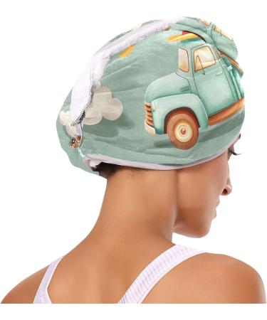 Car Moon Clouds Hair Towel 2 Pack - Super Absorbent Quick Drying Hair Turbans for Women & Girls - Buy Online on GoSupps.com