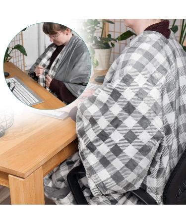 Navaris XXL Electric Poncho Heating Ceiling - 180x130cm 3 Heat Levels Washable Automatic Shutdown - Cozy Thermal Blanket Gray/White for Ultimate Comfort - Buy Online on GoSupps.com